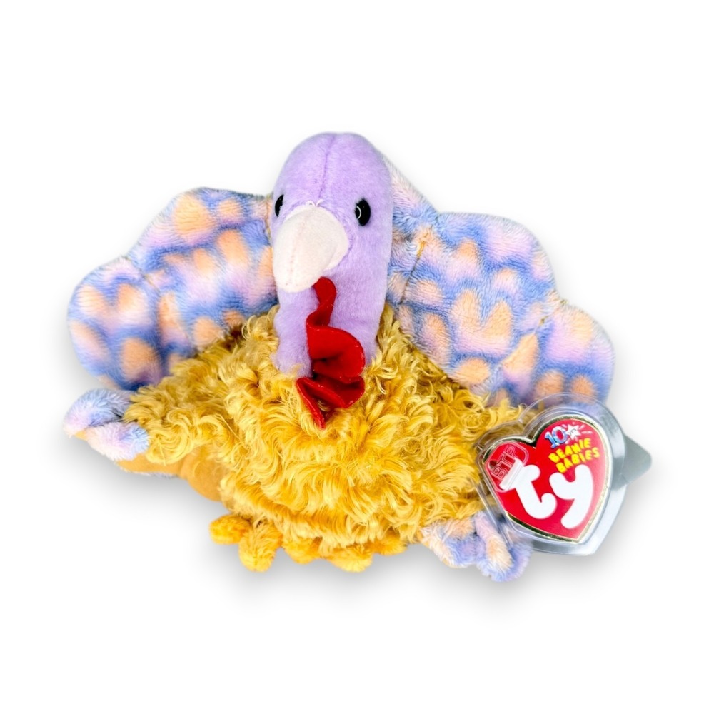 Tommy the Turkey | Pastel Thanksgiving Friend | Mint Heart Tag TY Beanie Baby